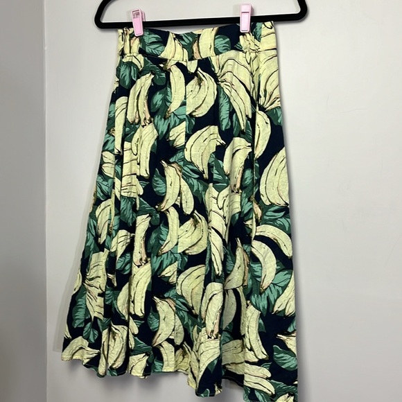 Eva Franco Anthropologie banana print midi skirt - Picture 6 of 7
